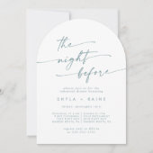 Invitation Boho Chic Turquoise et blanc Arch Rehearer Dîner (Devant)