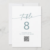 Invitation Boho Chic Turquoise et blanc Code QR Numéros de ta (Dos)