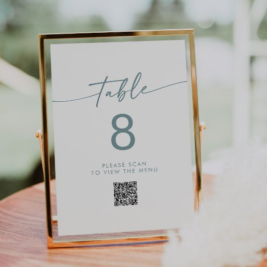 Invitation Boho Chic Turquoise et blanc Code QR Numéros de ta