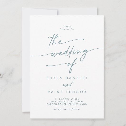 Invitation Boho Chic Turquoise et blanc Le Mariage de (Devant)
