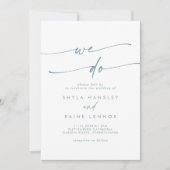 Invitation Boho Chic Turquoise et blanc Nous faisons Mariage (Devant)