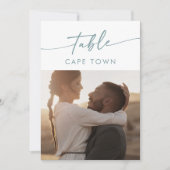 Invitation Boho Chic Turquoise et blanc Numéros de tableau ph (Devant)