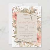 Invitation Boho Chic Twine Bow Cravate nuptiale douche Invita (Devant)