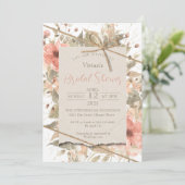 Invitation Boho Chic Twine Bow Cravate nuptiale douche Invita (Debout devant)