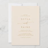 Invitation Boho Chic Vintage Gold Mariage Décontracté (Devant)