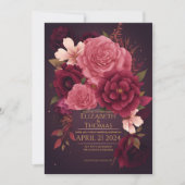 Invitation Boho Chic Violet et Dark Purple. (Devant)