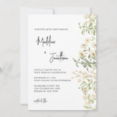 Invitation Boho Chic White Flowers Mariage (Dos)