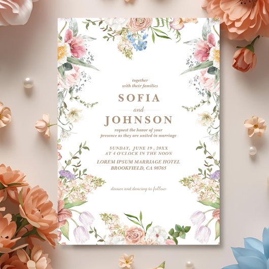 Invitation Boho Chic Wildflower Spring Garden Wedding