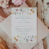 Invitation Boho Chic Wildflower Wedding Rehearsal Dinner