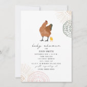 Invitation Boho Chicken Mama Baby shower fille (Devant)