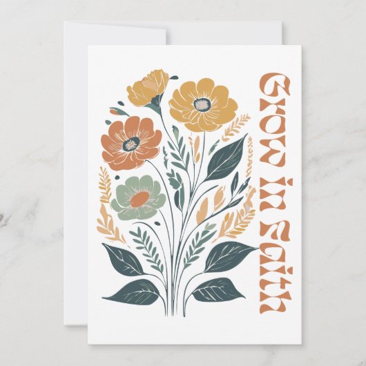 Invitation Boho Chrétien Inspirationnel Grandir dans la Foi (Devant)