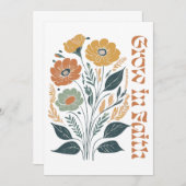 Invitation Boho Chrétien Inspirationnel Grandir dans la Foi (Devant / Derrière)