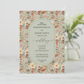 Invitation Boho chute aquarelle terre cuite sauge fleurs sauv (Debout devant)