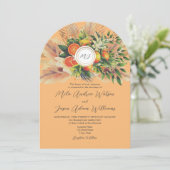 Invitation Boho Citron QR Mariage (Debout devant)