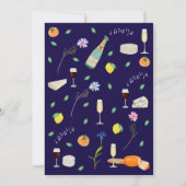 Invitation Boho Citron & Vin Mariage Bleu Nuit (Dos)