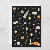 Invitation Boho Citron & Vin Mariage Noir & Blanc (Dos)