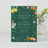 Invitation Boho Citron & Vin Mariage Vert (Debout devant)