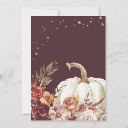 Invitation Boho Citrouille Autumn Bloom 30e anniversaire (Dos)