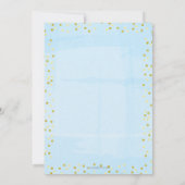 Invitation Boho Citrouille bébé garçon douche Aquarelle Bleu (Dos)