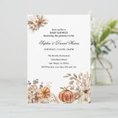 Invitation Boho Citrouille Fall Rustic Chic Baby shower Invit (Debout devant)
