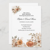 Invitation Boho Citrouille Fall Rustic Chic Baby shower Invit (Devant / Derrière)