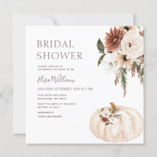 Invitation Boho Citrouille Fleur sauvage nuptiale douche invi