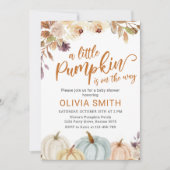 Invitation Boho Citrouille Floral Automne Baby shower Invitat (Devant)