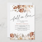 Invitation Boho Citrouille Floral Chute En Amour Fête des mar (Devant)