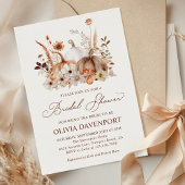 Invitation Boho Citrouille Floral Rustic Automne Fête des mar