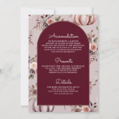 Invitation Boho Citrouille Floral tout en un Mariage de Bourg (Dos)