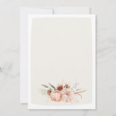 Invitation Boho Citrouille Genre Neutre Baby shower d'automne (Dos)