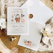 Invitation Boho Citrouille Genre Neutre Baby shower d'automne