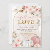 Invitation Boho Citrouille rose tombe dans la Fête des mariée (Devant)