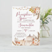 Invitation Boho Citrouille Spice & Tout Nice 1er Anniversaire (Debout devant)