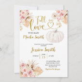 Invitation Boho Citrouille Tombe Dans L'Amour Baby shower Inv (Devant)