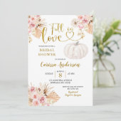 Invitation Boho Citrouille Tombe Dans L'Amour Nuptiale Douche (Debout devant)