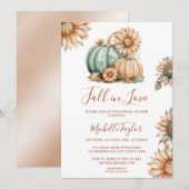 Invitation Boho Citrouille tomber dans la Fête des mariées de (Devant / Derrière)