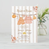 Invitation Boho Citrouille Vêtements de bébé espagnol Révélat (Debout devant)