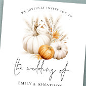 Invitation Boho Citrouilles Grasses QR Code Mariage