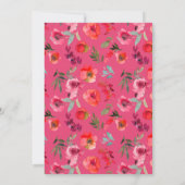 Invitation Boho clair Hot rose Aquarelle Fiançailles Floral (Dos)