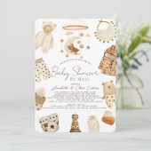 Invitation Boho Clothes Nursery Baby shower par la poste (Debout devant)