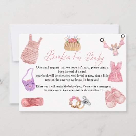 Invitation Boho Clothesline book for baby request Card (Devant)