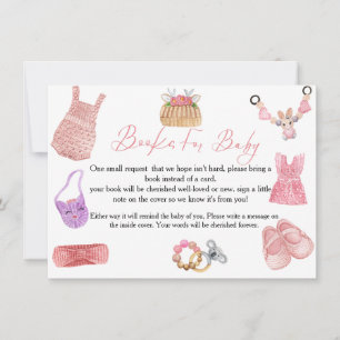 Invitation Boho Clothesline book for baby request Card