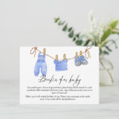 Invitation Boho Clothesline book for baby request Card (Debout devant)