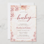 Invitation Boho Coed Bébé Parsemer Beige Tan Genre Neutre (Devant)