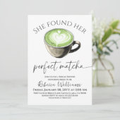 Invitation Boho Coffee Green Perfect Matcha Enterrement de Vi (Debout devant)
