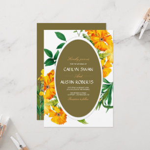 Invitation boho coloré botanique fleur sauvage moderne