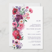Invitation Boho coloré Mariage floral (Devant)