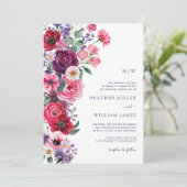Invitation Boho coloré Mariage floral (Debout devant)