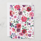 Invitation Boho coloré Mariage floral (Dos)